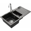 Granitový drez MEXEN MATIAS s kuchynskou batériou čierny so vzorom/chróm