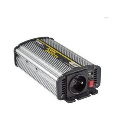 Napěťový měnič Carspa CAR600U-242 24V/230V+USB 600W, modifikovaná sinus (náhrada za CAR500-24)
