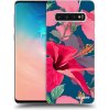 Picasee silikónový čierny obal pre Samsung Galaxy S10 G973 - Hibiscus