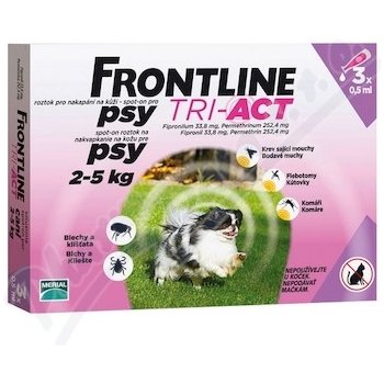 Frontline Tri-Act Spot-On Dog XS 2-5 kg 3 x 0,5 ml