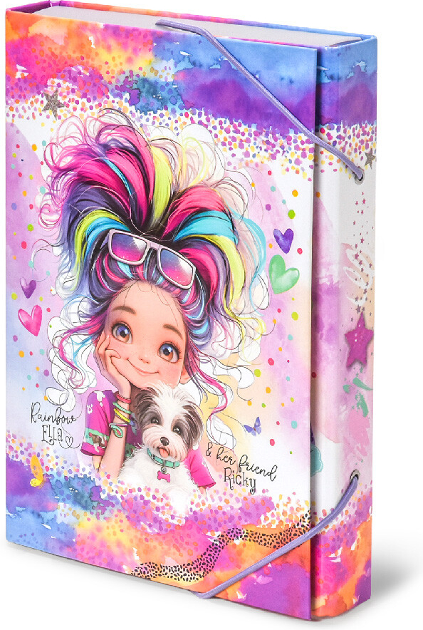 Argus Box na zošity A4 s gumičkou dizajn Rainbow Ella