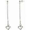 INFINITYSILVER Strieborné visiace náušnice so srdiečkami 242075