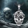 Náhrdelník s lebkou a hadom - Striebro 925