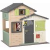 Domček Priateľov v prírodných farbách Friends House Evo Playhouse Life Smoby rozšíriteľný s podlahou na tráve