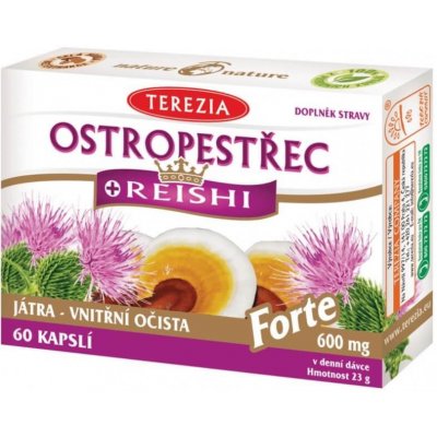 TEREZIA Pestrec + reishi Forte 600 mg 60 kapsúl