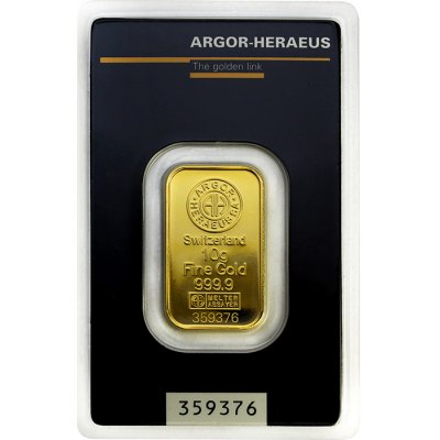 10g Argor Heraeus SA Švajčiarsko Investičná zlatá tehlička