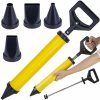 Ručná pumpa na cement a iné hmoty + 4 nástavce (Ručný vytláčací aplikátor so 4 vymeniteľnými nadstavcami, žltý, 61 × 14 cm)