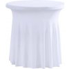 TENTino Elastický obrus SKIRTING na kaviarenský nízky stôl 60 cm VIAC FARIEB Farba obrusu: BIELA / WHITE
