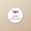 Nažehľovacie menovky na oblečenie (Kopírovat) - 1ks, Kruh 2,3 × 2,3 cm, Motýľ, Biela