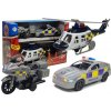 LEAN TOYS Policajné vozidlá (vrtuľník, motorka, auto) + svetelné a zvukové efekty