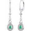 Silvego Luxusné strieborné náušnice Nelope s pravým smaragdom a Brilliance Zirconia FWE18412ER