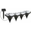 LED solárna lampa - odtlačky psích nôh, zapichovateľné - plast - čierna - 360 cm