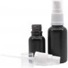 Sklenená fľaška, čierna matná, biely dávkovač 30 ml
