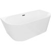 Mexen Oval Slim, voľne stojaca vaňa ku stene 170 x 80 cm, biela lesklá, čierny matný prepad, 52661708000-70