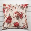 Biante Bavlnená obliečka na vankúš s lemom Sandra SA-399 Červené pivonky na pieskovom 40 x 40 cm
