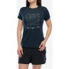 Merino tričko dámske Odlo Merino Tencel Hyper Map Crew Neck S/S - dark sapphire melange