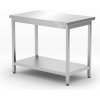 Centrálny stôl s policou – priskrutkovaný, hĺbka 600 mm, HENDI, Kitchen Line, 1000x600x(H)850mm