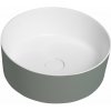 Sapho THIN umývadlo na dosku Ø38 cm, verde/bielá mat WN548-44