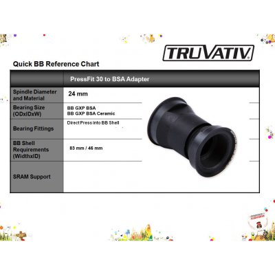 Trutativ PressFit 30 to BSA adapter, 83mm