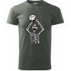 Basketbal kostra - Klasické pánske tričko vyššej gramáže - L ( Tmavá bridlica (sivá so zeleným nádychom) )