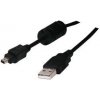 Logo USB kábel (2.0), USB A samec - 4-pin samec, 1.8m, černý, blister, FUJI