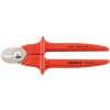 KNIPEX Kábelové nožnice KNIPEX, 230 mm, 16 mm, izolované nástrekon 1000 V VDE