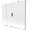 Mexen Velar Duo dvojkrídlový vaničkový paraván, posuvný 180 x 150 cm, priehľadný, brúsený nikel - 896-180-000-02-97