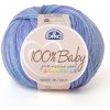Priadza 100% BABY Aquarelle 50g, modrofialový melír - odtieň 1370