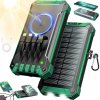 26800MAH SOLÁRNA POWER BANKA BEZDRÔTOVÁ 4 KÁBLE 3 PORTY 2 LED ZELENÁ