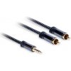 Kábel AQ 3,5mm Jack/2xRCA, M/M, 1,5m (xdtjr015) čierny