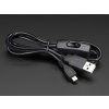 Kábel USB - microUSB s prepínačom, 1,5 m, čierny