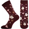 Dámske vianočné ponožky Emily - 39-42 / bordová