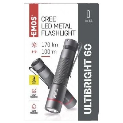 P3160 CREE LED kovová svítilna Ultibright 60, P3160, 170lm, 1xAA EMOS