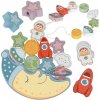 TOOKY TOY Vesmírny spiaci mesiac Balansujúce puzzle Montessori Kozmos Drevená navliekačka