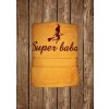 Vyšívaná osuška s nápisom Super baba Farba osušky: Tmavofialová, Farba výšivky: Fialová