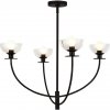 Elstead | Alora Mood ALM-SYLVIA4-BK-CL - Luster na tyči SYLVIA 4xE14/40W/230V čierna | ED0887