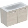 Geberit Selnova Square - Umývadlová skrinka 64x99x48 cm, s umývadlom, 2 dvierka, svetlý orech hickory 501.263.00.1