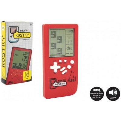 Teddies Digitálna hra Padajúce kocky hlavolam plast 14x7cm červená na batérie so zvukom 00850657