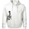 Husľový kľúč gitara - Oversized mikina pánska Moon - kratšia + širšia - 3XL ( Biela )