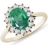 Prsteň so smaragdom a briliantmi zo zlata KLENOTA K0651043