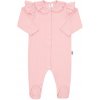 Dojčenský bavlnený overal New Baby Stripes ružový - 86 (12-18m)