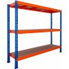 Trestles Regál 1800 x 1600 x 600 mm 3 police oranžová modrá