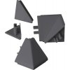 Koncovky a rohy pre lišty Polyform, trojuholníkové malé, čierna matná