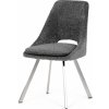 Autronic DCL-W1174 GREY2 Stolička jedálenská, šedá látka, kovové nohy, brúsená nerez.