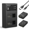 K&F LP-E12 Digital Camera Dual Battery with Dual Channel Charger, for Canon Camera Charger K&F Concept
