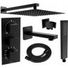 Univerzálny sprchový set podomietkový MEXEN CUBE DR02 30 cm čierny