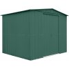Plechový záhradný domček Globel so strešným oknom, zelená 2.37m 2.95m 2.03m