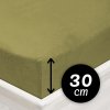 Jersey napínacie prestieradlo na vysoký matrac JR-020 Olivové 160 x 200 - výška 30 cm