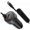 AlzaPower Car Charger X565 USB-A + USB-C + Cable Power Delivery 65 W strieborná APW-CC2PD01CS