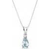 Prívesok z bieleho zlata s akvamarínom a briliantmi KLENOTA K0432222